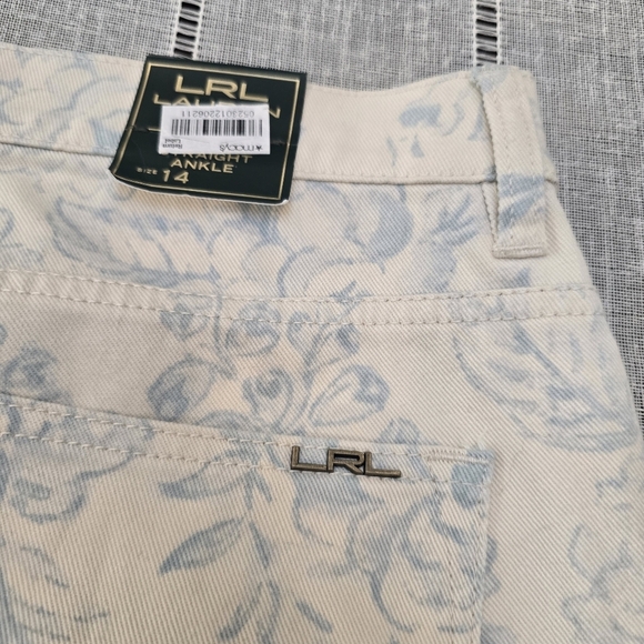 Lauren Jeans Co. Ralph Lauren denim size 14 floral VTG toile English Countryside - Picture 4 of 15